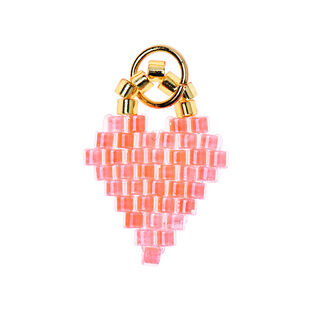 Pendentif Brick Stitch Heart [11 mm  x 16 mm] | Rico Design – orange, 