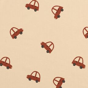 French Terry Sweat d&rsquo;&eacute;t&eacute; grandes voitures r&eacute;tro &ndash; cr&egrave;me, 