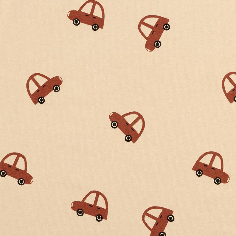 French Terry Sweat d&rsquo;&eacute;t&eacute; grandes voitures r&eacute;tro &ndash; cr&egrave;me,  image number 1