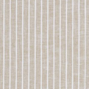 Mélange lin coton Larges rayures – taupe clair/blanc, 