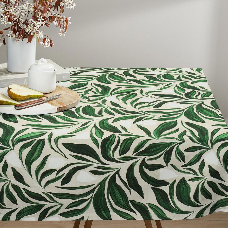 Tissu de décoration Canvas Plantes chics – vert foncé/nature, image number 9