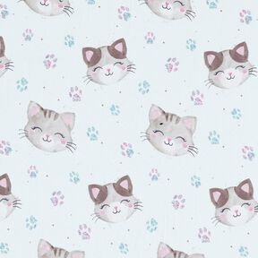 Jersey coton Chats et coussinets mignons | Glitzerpüppi – blanc, 