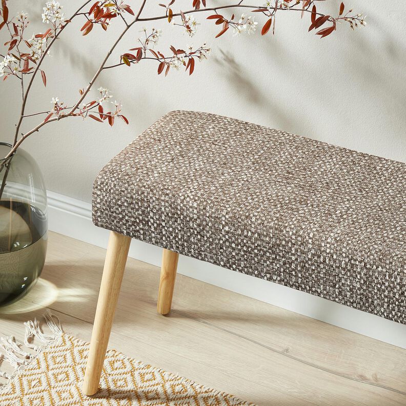 Tissu de revêtement tissu aspect bouclé coloré – taupe foncé/beige clair,  image number 5