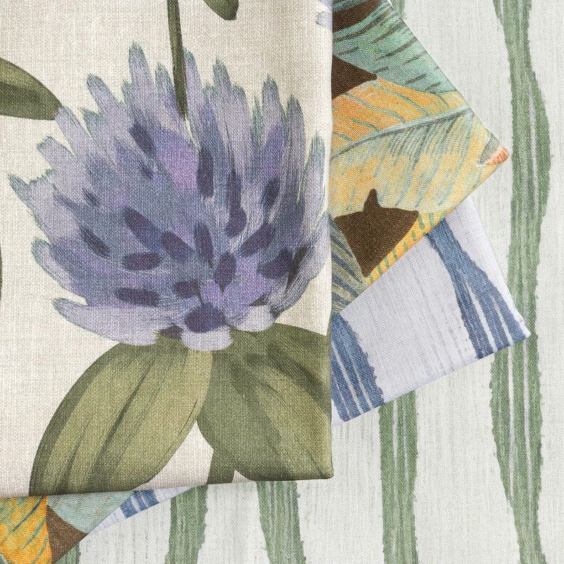 Tissu de décoration Semi-panama Rayures ondulées – bleu, image number 5