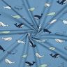 Jersey coton Jolies baleines | Poppy Fabrics – gris bleu/bleu marine,  thumbnail number 3