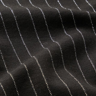 Jersey romanite Fines rayures en lurex – noir, 