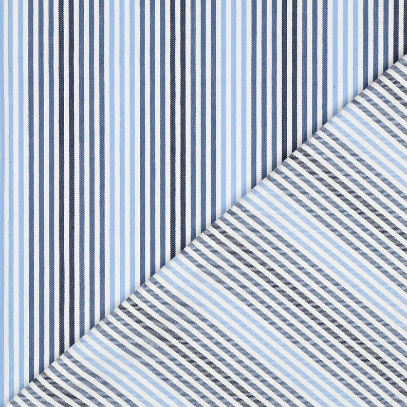 Denim Coton mélangé rayures | Poppy Fabrics – bleu jean/écru,  image number 4
