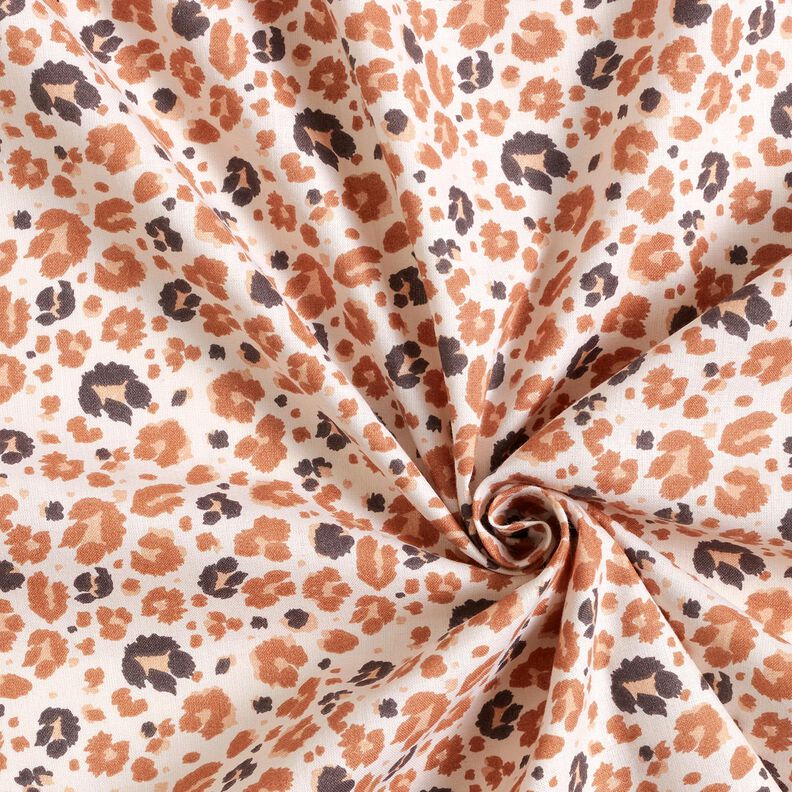Tissu en coton Cretonne grandes taches léopard – cuivre/beige clair,  image number 3
