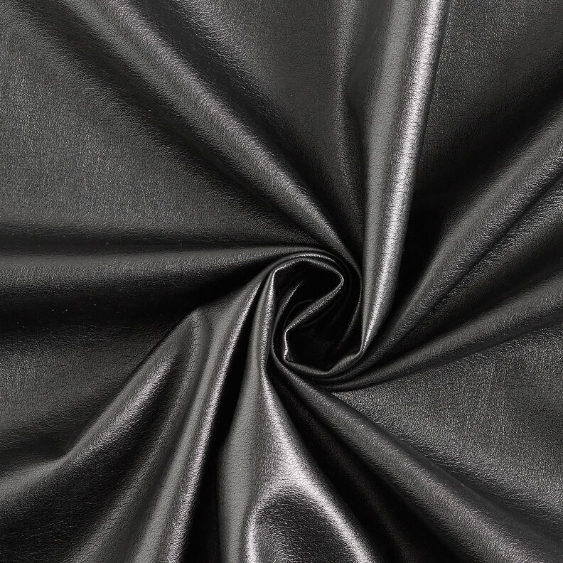 Simili cuir léger uni – noir,  image number 1
