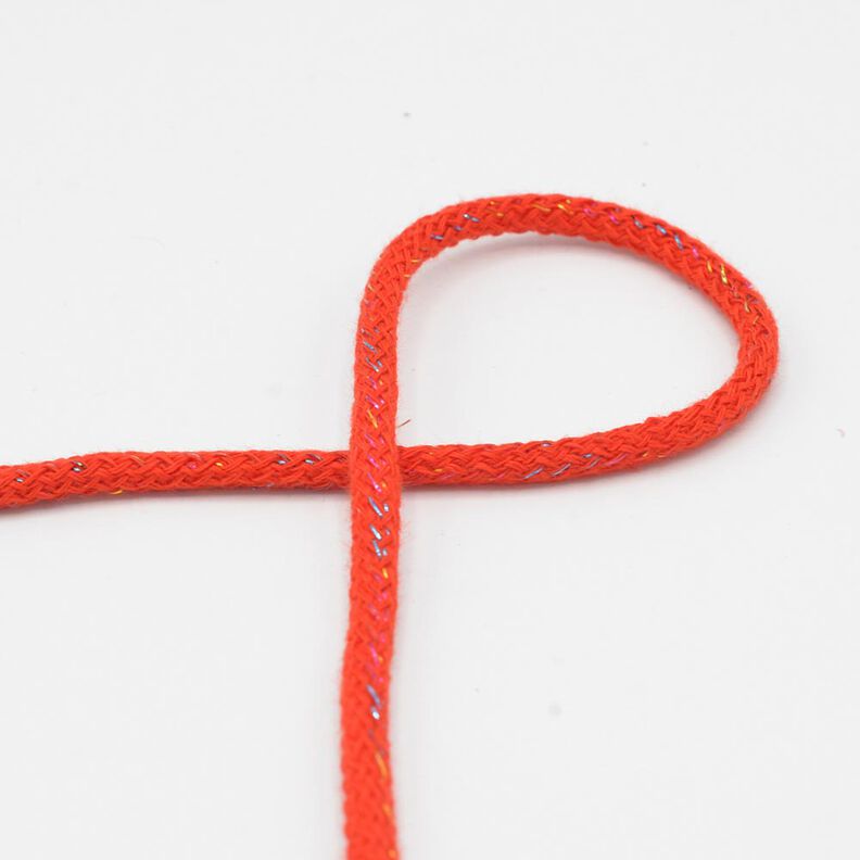Cordon en coton Lurex [Ø 5 mm] – rouge,  image number 1