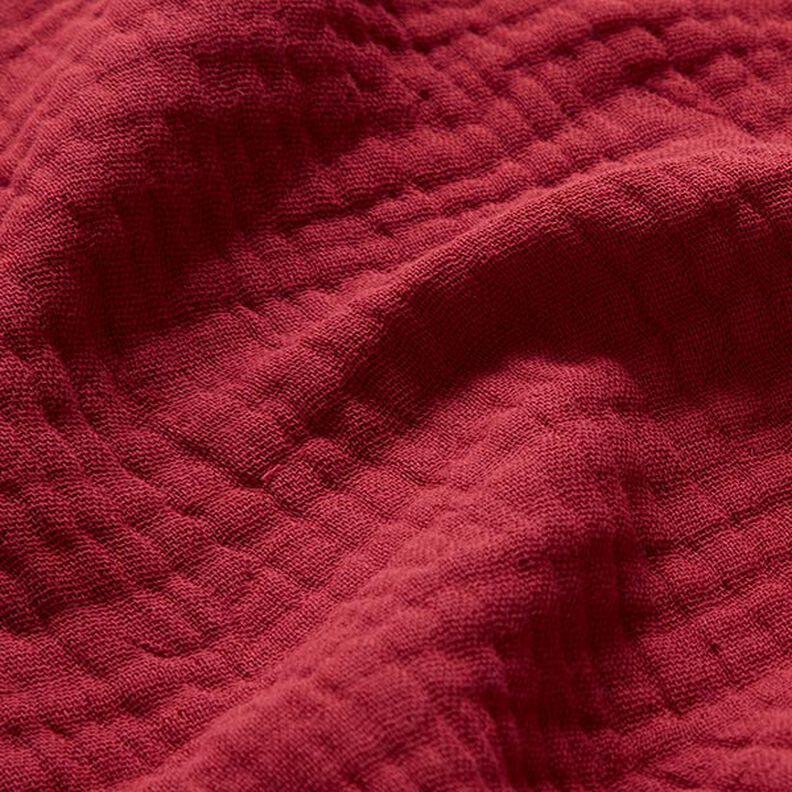 GOTS Tissu triple gaze de coton – carmin,  image number 3