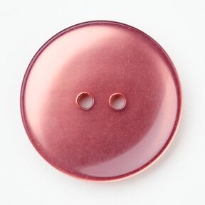 Bouton 2 trous brillant [Ø 25 mm] – vieux rose foncé, 