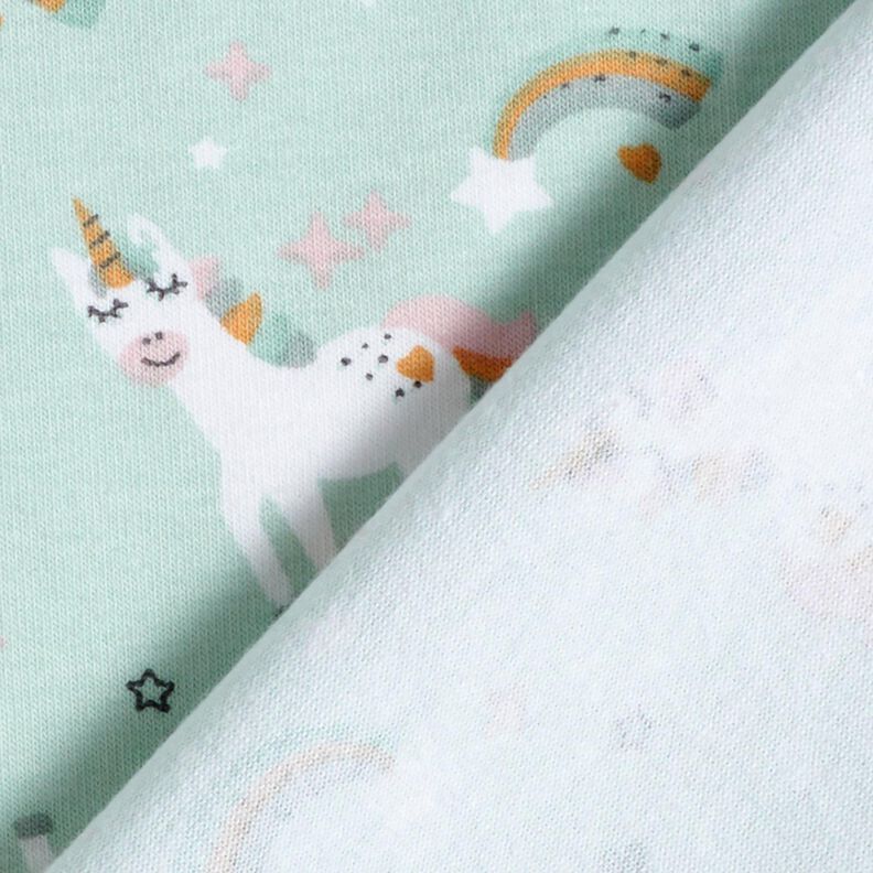 Jersey coton Licorne et arc en ciel – bleu glacier, image number 4