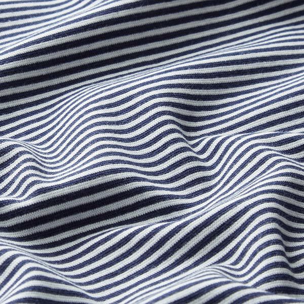 Bord-côtes tubulaire, fines rayures – bleu marine/blanc,  image number 2