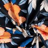 Tissus pour maillot de bain Grandes fleurs d'hibiscus – bleu noir/abricot,  thumbnail number 3