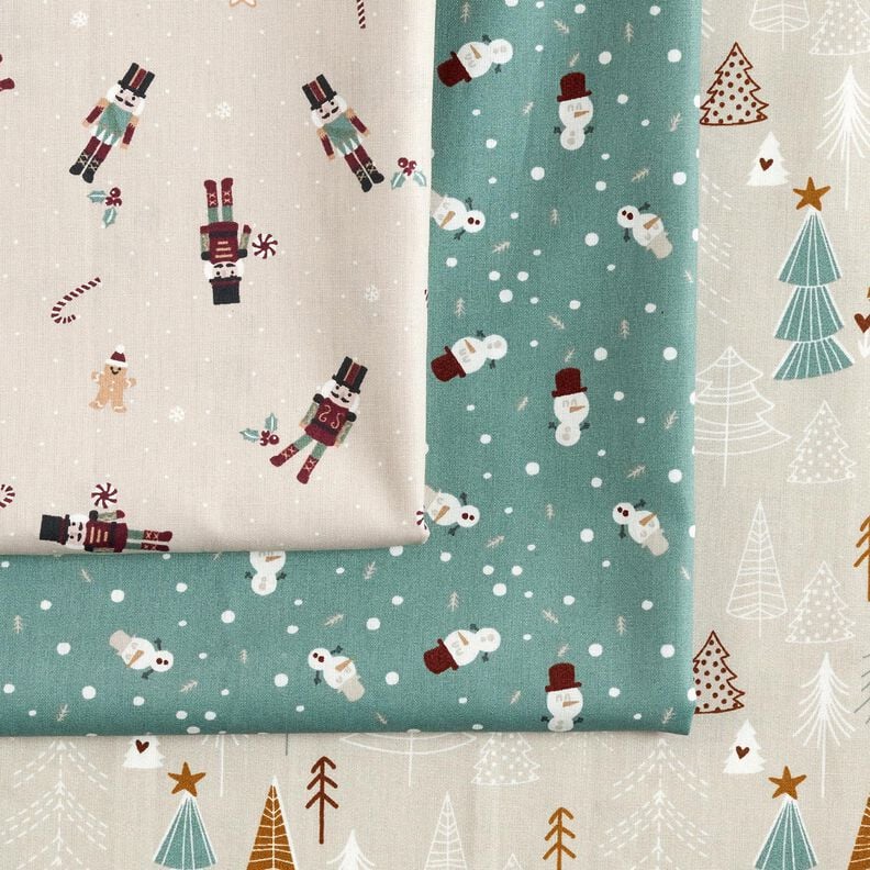 Tissu en coton Popeline Sapins minimalistes – taupe clair,  image number 5