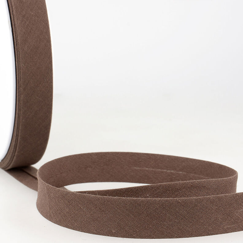 Biais Polycotton [20 mm] – marron foncé,  image number 1