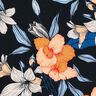 Tissus pour maillot de bain Grandes fleurs d'hibiscus – bleu noir/abricot,  thumbnail number 6