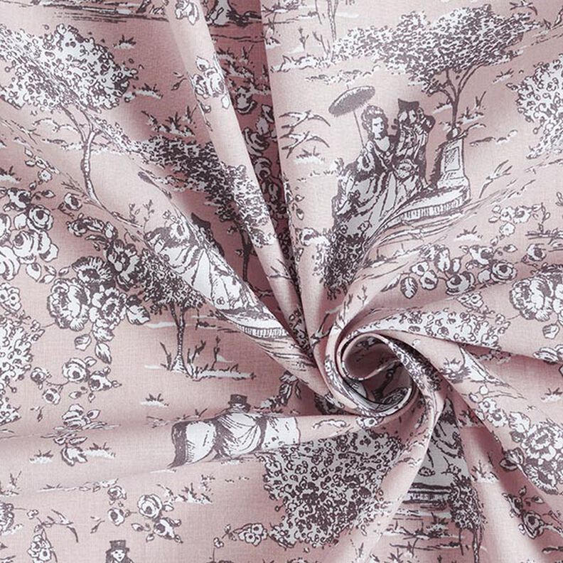 Tissu en coton Cretonne Visite du parc – rosé,  image number 3