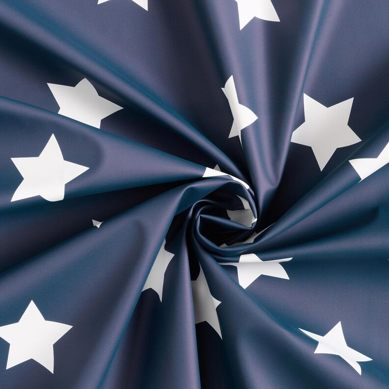 Tissu pour veste de pluie Étoiles – bleu marine,  image number 4