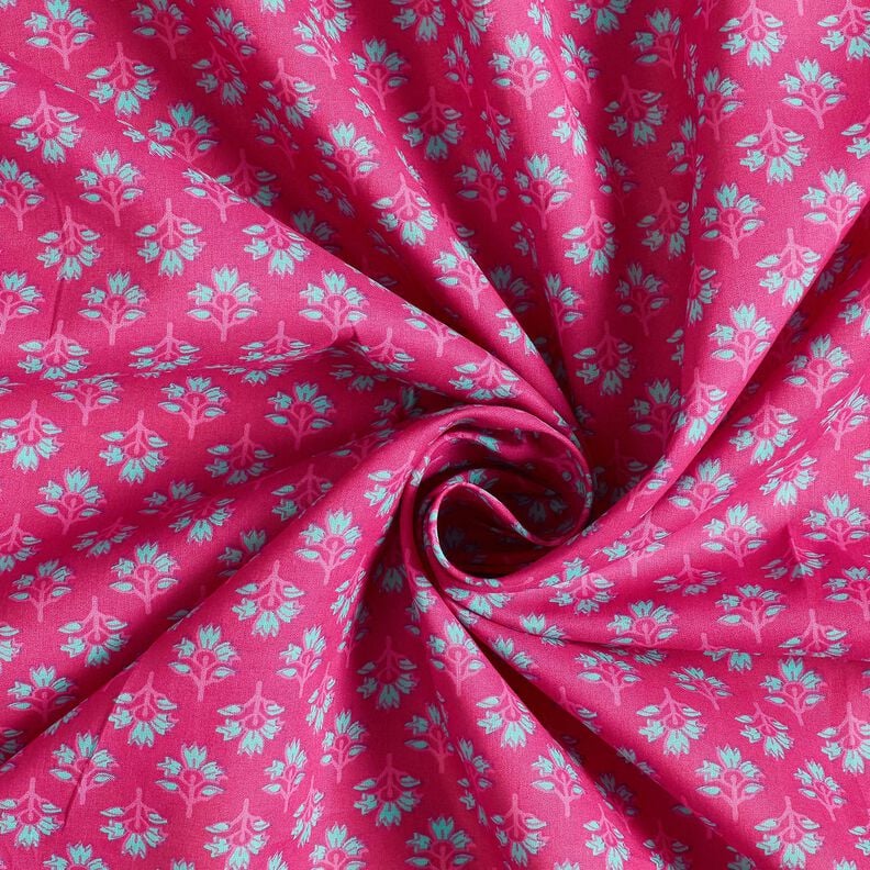 <h2>Voile de coton &Eacute;ventails fleuris, rose &ndash; l&eacute;ger & imprim&eacute;</h2>,  image number 3