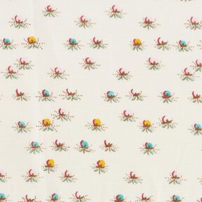 Tissu de coton brillant Fleurs – écru, 