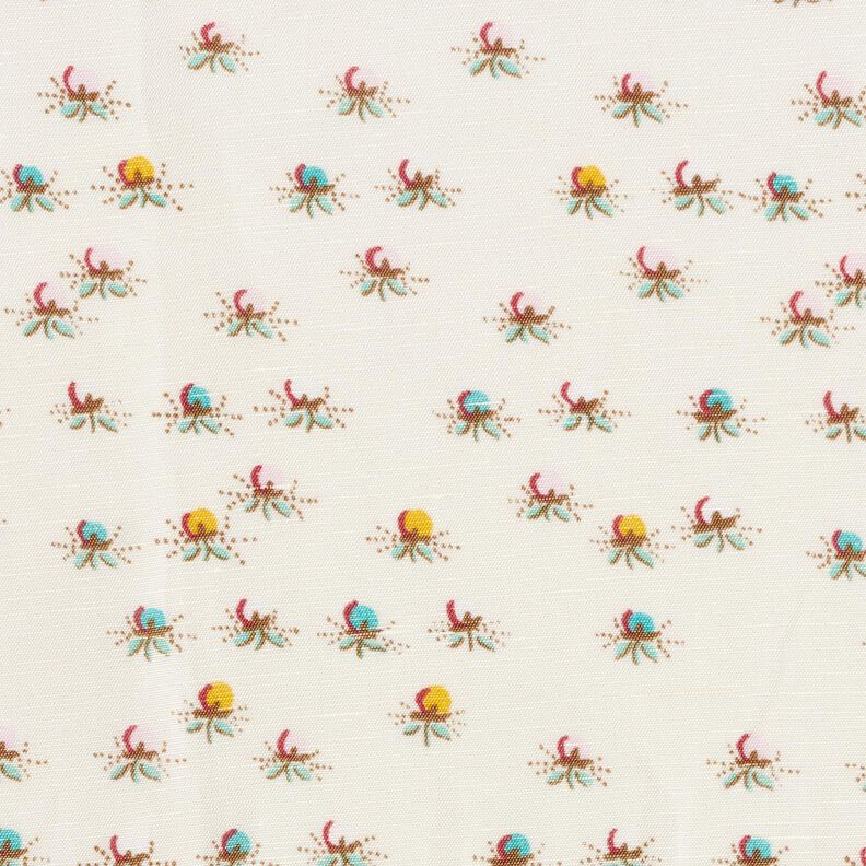 Tissu de coton brillant Fleurs – écru,  image number 1