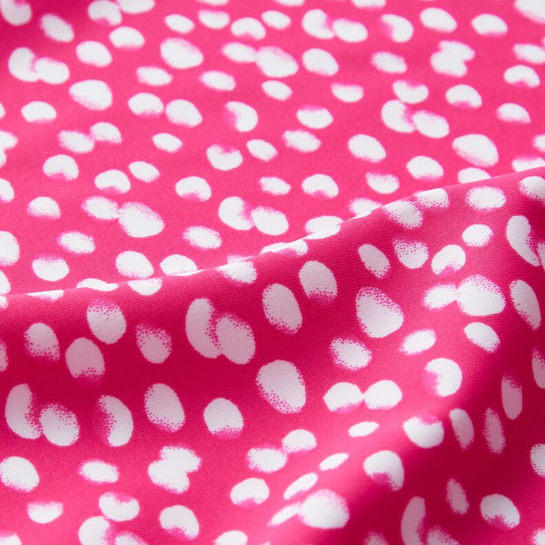 Tissu pour maillot de bain à petites taches – rose intense/blanc,  image number 2