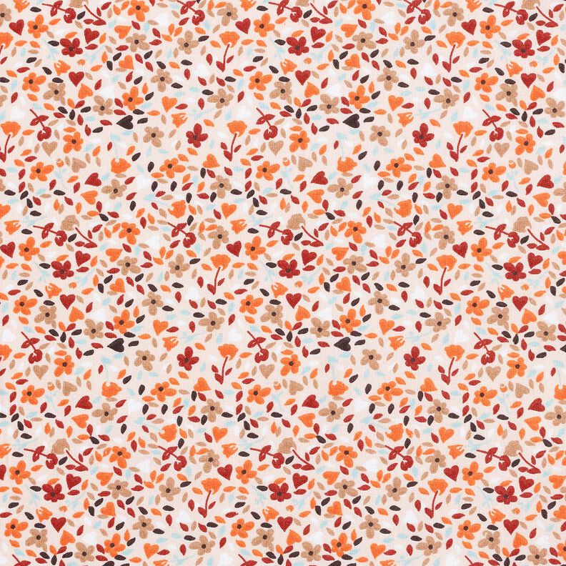 Tissu en coton Cretonne fleurs éparpillées – rosé/orange pêche,  image number 1