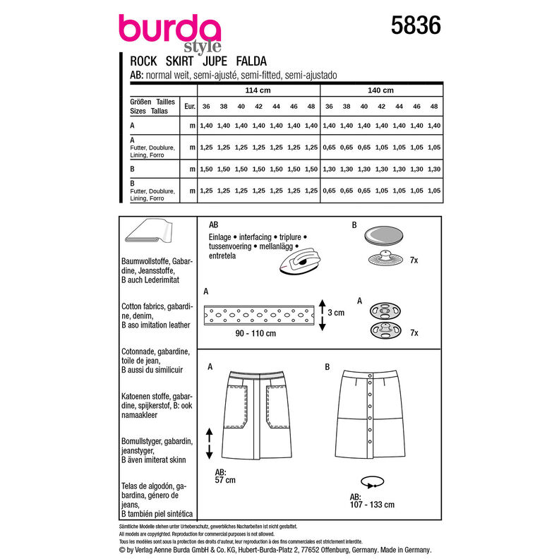 Jupe | Burda 5836 | 36-48,  image number 9