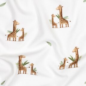GOTS Jersey coton Famille de girafe Impression numérique | Poppy Fabrics – blanc/marron clair,  GOTS Jersey coton Famille de girafe Impression numérique | Poppy Fabrics – blanc/marron clair,