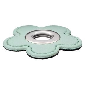Œillet sur patch Similicuir fleur | Prym – menthe,  Œillet sur patch Similicuir fleur | Prym – menthe,