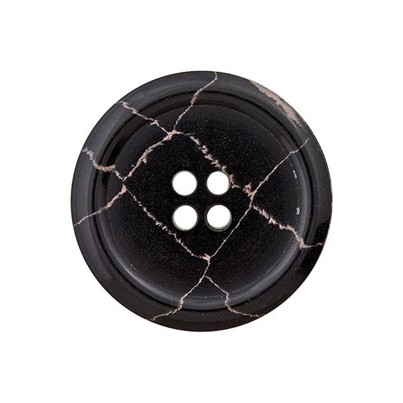 Bouton polyester 4 trous Recycling – noir/vieux rose,  image number 1