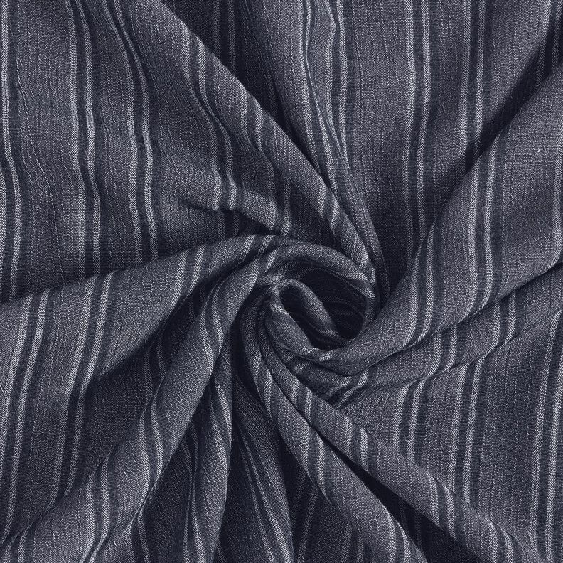 Tissu de coton à rayures écrasées – bleu marine, image number 3