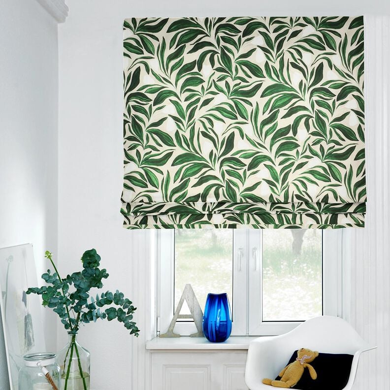Tissu de décoration Canvas Plantes chics – vert foncé/nature,  image number 8