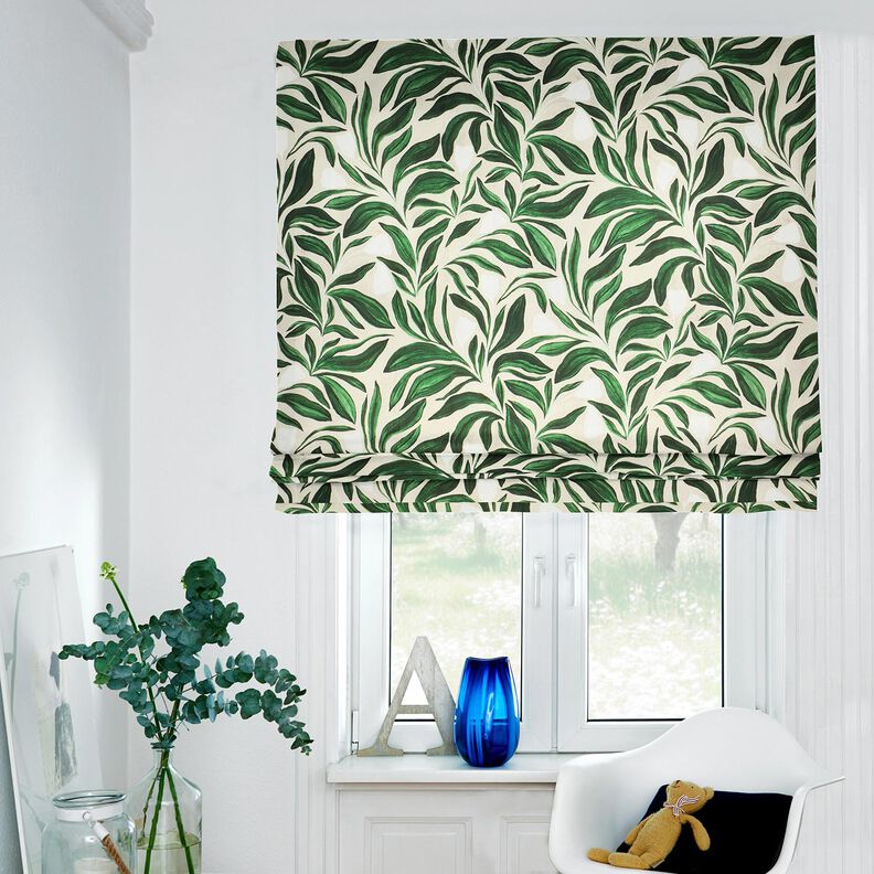 Tissu de décoration Canvas Plantes chics – vert foncé/nature, image number 8