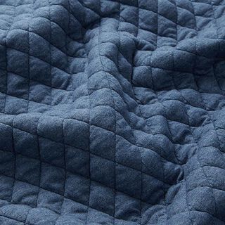 Jersey matelassé à losanges chiné – bleu jean, 