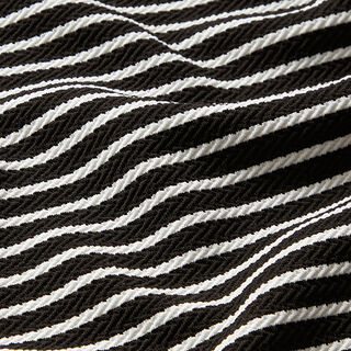 Jersey jacquard Rayures horizontales – noir/blanc, 