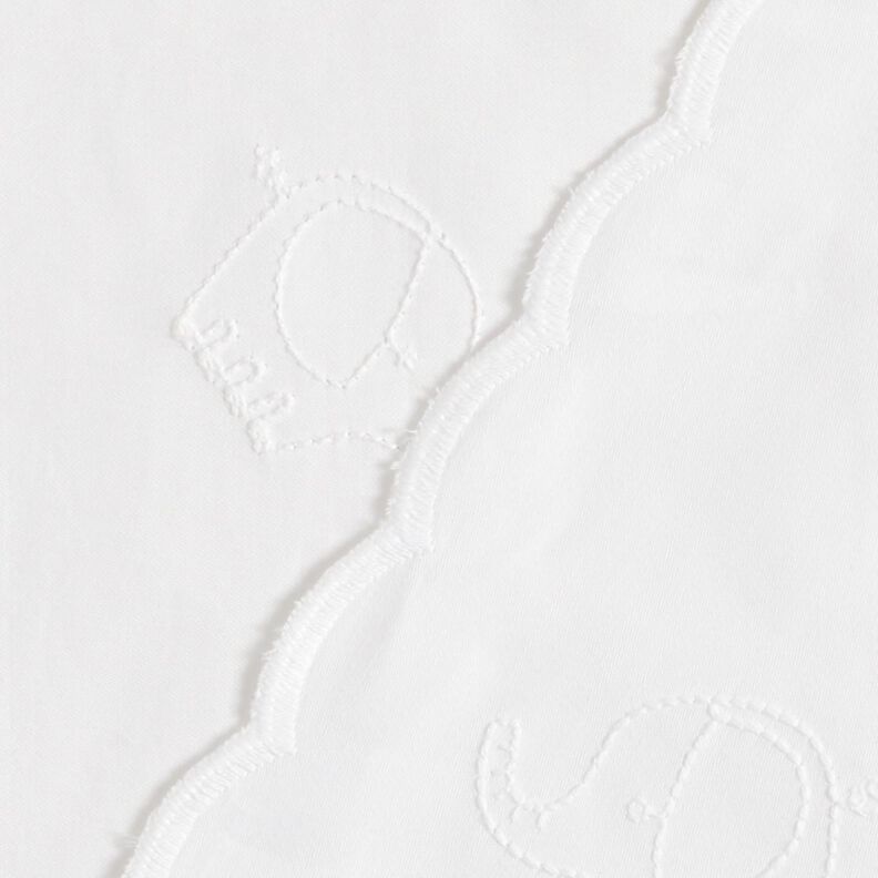 Satin de coton Broderie éléphant – blanc,  image number 4