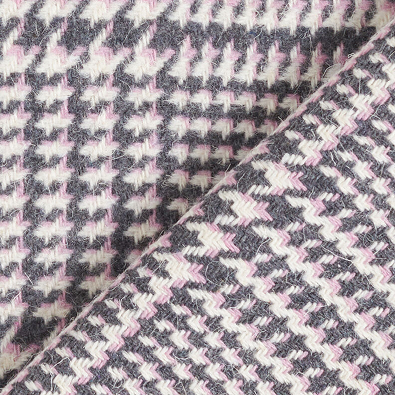 Tissu pour manteau Prince de Galles – anthracite/rose,  image number 4