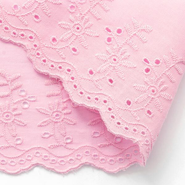 Feston ruban dentelle fleurs [ 9 cm ] – rose clair,  image number 2