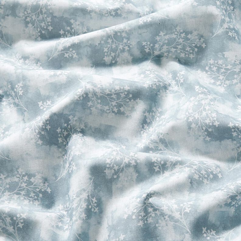 Tissu en coton Popeline fines branches – bleu, image number 2