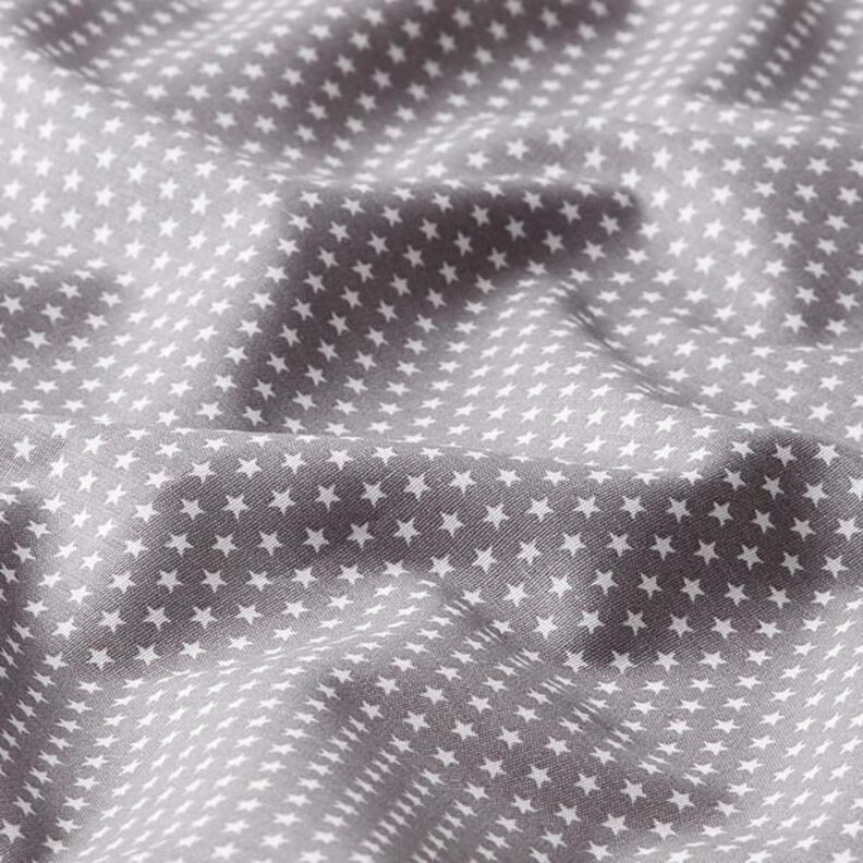 Popeline coton Petites étoiles – gris/blanc,  image number 2