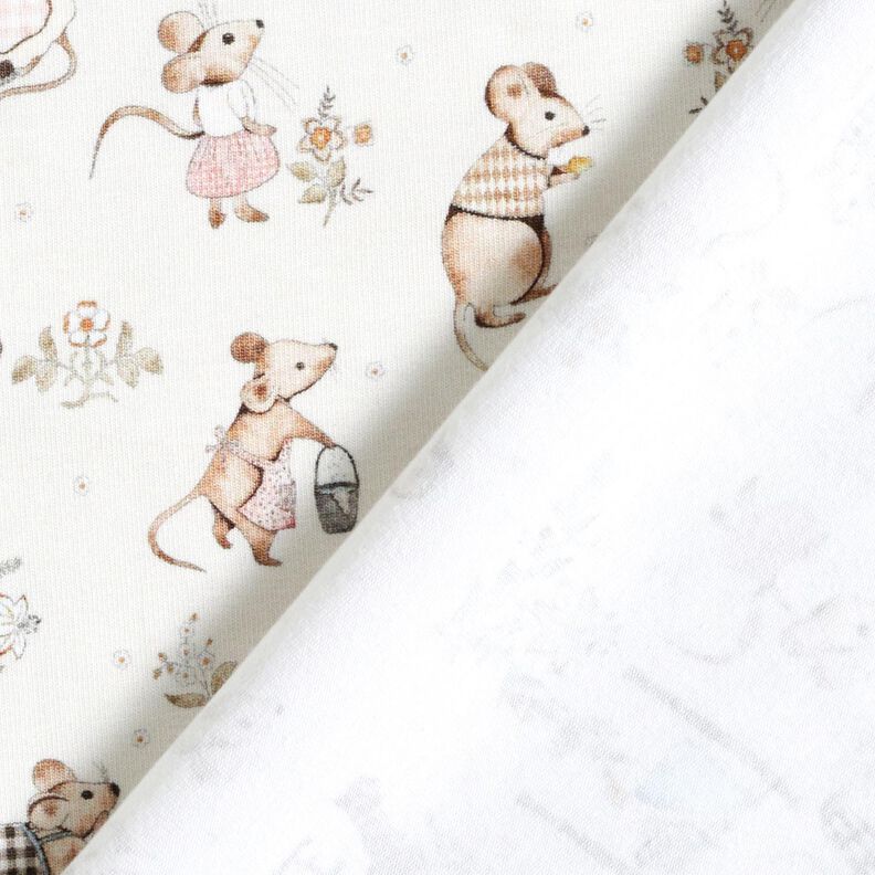 Jersey coton Famille de souris Impression numérique – écru,  image number 4