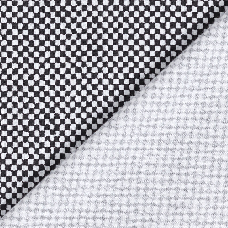 GOTS Jersey coton Mini-carreaux | TCC x LOOKS by Wolfgang Joop – noir/blanc,  image number 6