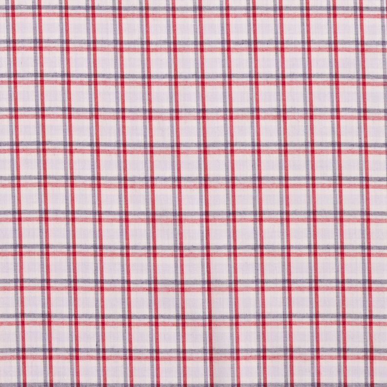 Tissu pour chemise à carreaux décalés – blanc/bleu marine,  image number 1
