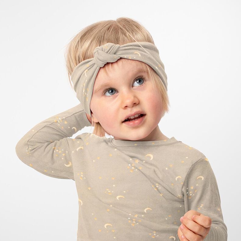 Jersey coton Ciel étoilé Impression numérique – taupe clair,  image number 5