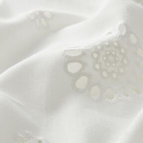 Tissu de coton Fleurs en broderie anglaise – blanc, 