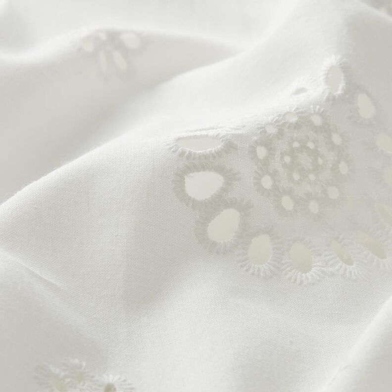Tissu de coton Fleurs en broderie anglaise – blanc,  image number 2