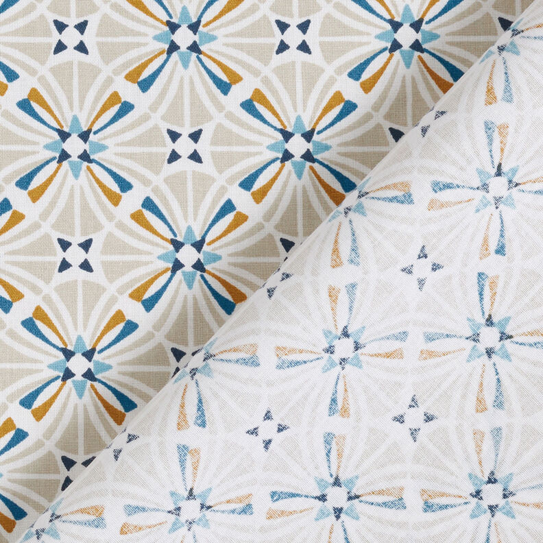 Tissu en coton Cretonne Carreaux arrondis – bleu,  image number 4